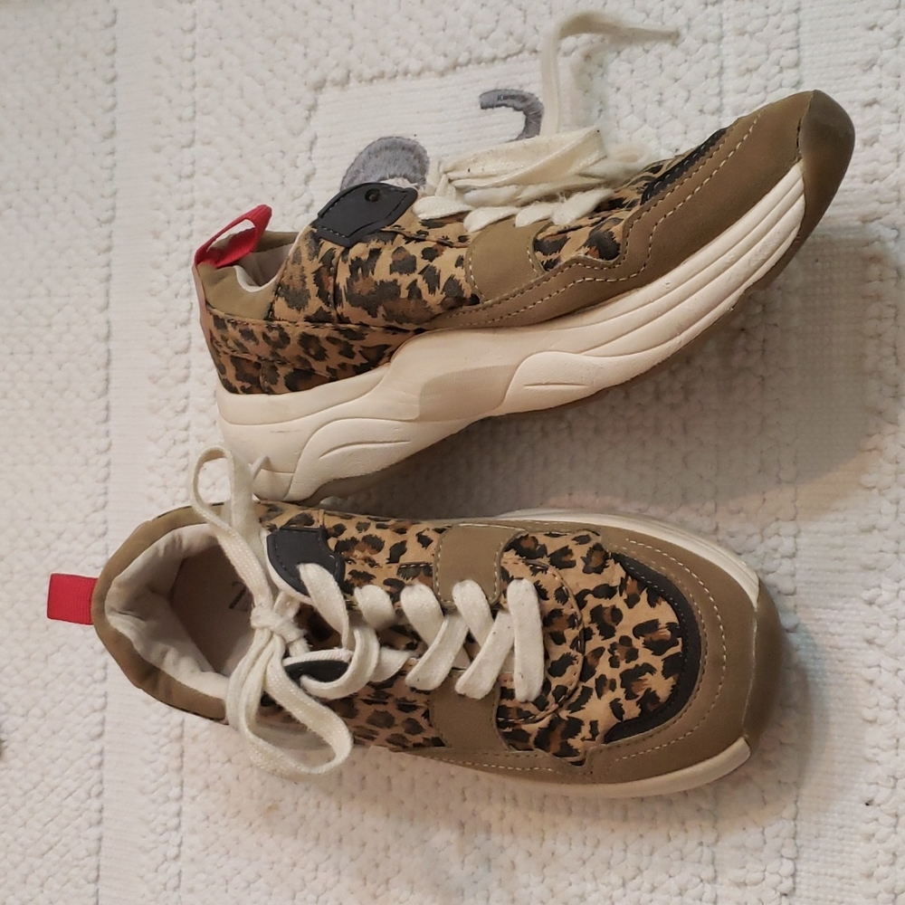 KIDS ZARA LEOPARD PRINT LACE UP SHOE